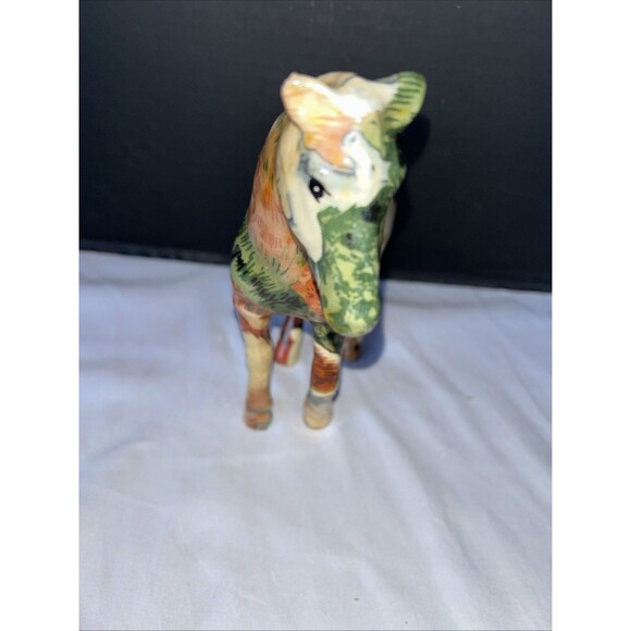 Horse Statue covered With Forest/Nature  Scene fabric decoupage - Picture 3 of 6